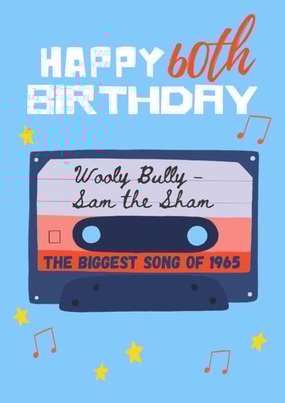 Classic 60th Birthday Card - Music - 1965 created by Sian Moore Illustration
