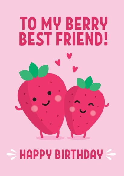 Cute Birthday Card - Best Friend - Berry Best created by Blush & Blossom 