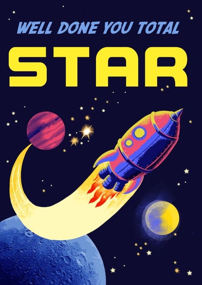 Retro Congratulations Card - You Total Star created by Rocket68