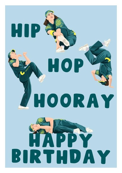 Funny Birthday Card - Olympics - Breakdancing - Raygun created by Pink Peach Cards