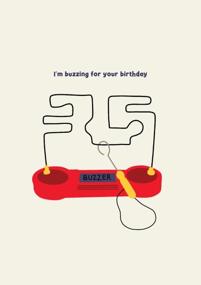 Fun Birthday Card - Buzzer - Buzzing For Your Birthday created by Jamie Lindsay
