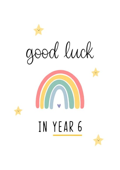 Cute Good Luck Card - Year 6 created by Kalm Lettering