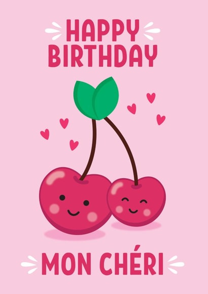 Cute Birthday Card - Mon Chéri created by Blush & Blossom 