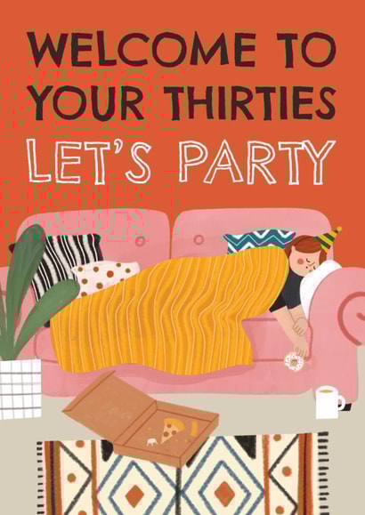 Funny 30th Birthday Card - Wild Party - For Her created by AbiGoLucky