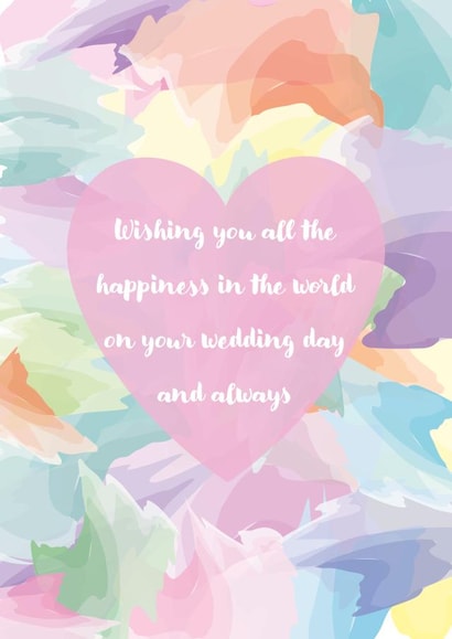 Heartfelt Wedding Card - Watercolour created by size3art