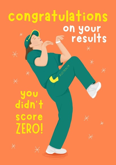 Funny Exam Results Card - Congratulations - Raygunn - Breakdancing - Olympics created by Sian Moore Illustration