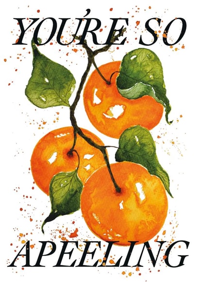 Arty Just Because Card - You're So Apeeling - Oranges created by studio frewb