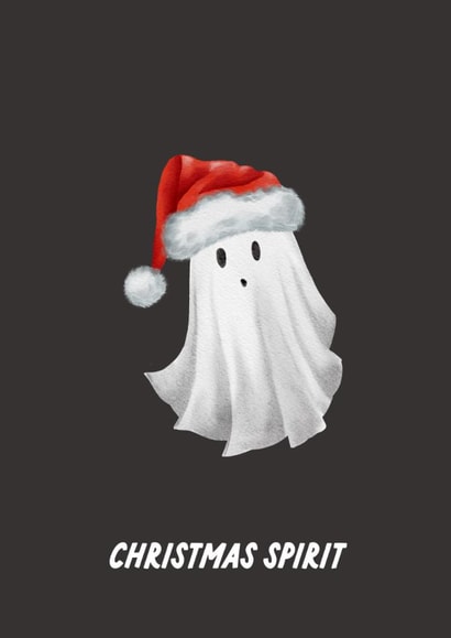 Funny Christmas Card - Ghost Pun - Christmas Spirit created by The Marmalade Cat