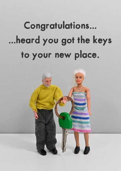 Fun New Home Card - The Keys To Your New Place created by Bold & Bright Cards