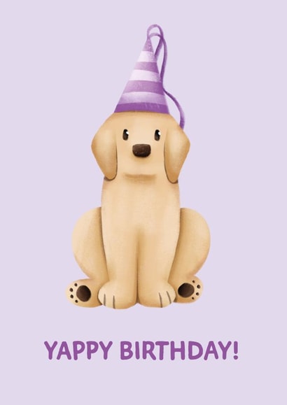 Cute Birthday Card • Labrador Puppy Dog • Yappy Birthday! created by Woof by Hollie