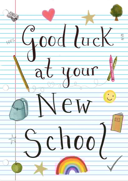 Cute Good Luck Card - New School created by Love Lucy Illustration