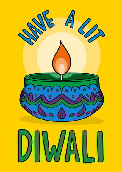 Cute Diwali Card - Festival of Lights - Candle created by TeePee Creations