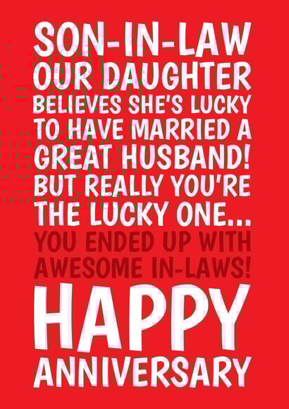 Funny Anniversary Card - For Daughter And Son-In-Law - From The Awesome In-Laws created by @Cupsie's Creations