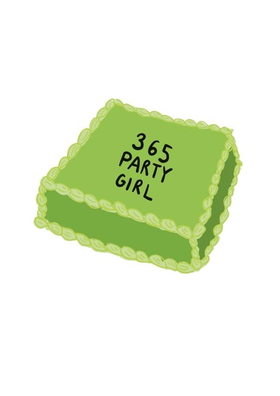 Pop Culture Birthday Card - Charli XCX - Brat Summer - 365 Party Girl created by Front Bum