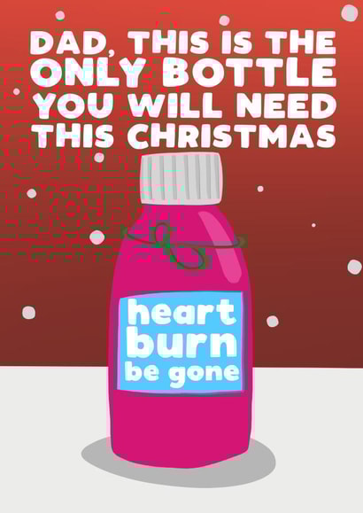 Funny Christmas Card - For Dad - Heart Burn - Gaviscon created by Pickled Prints