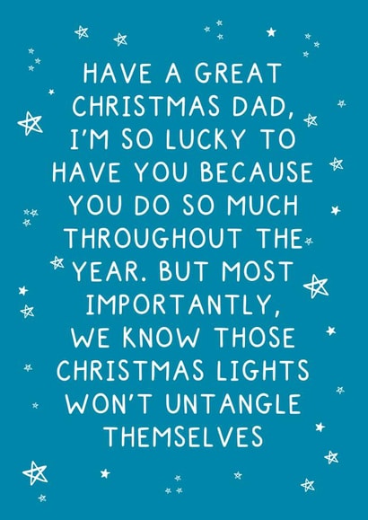 Funny Christmas Card - Christmas Lights - For Dad created by Pickled Prints