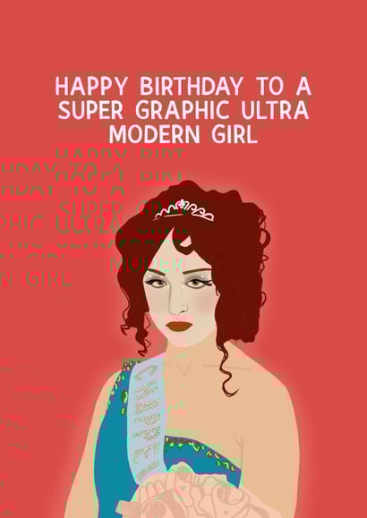 Fun Birthday Card - Chappell Roan - Super Graphic Ultra Modern Girl created by Chloe Dixon
