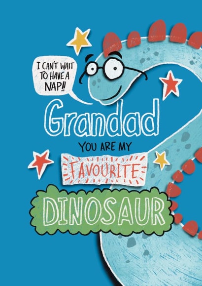 Cute Birthday Card - Dinosaur - Grandad created by Tommy Blue Illustration