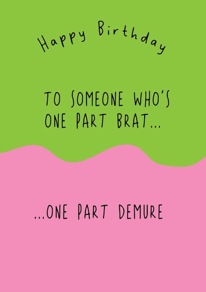 Funny Birthday Card - Brat - Demure - TikTok created by @Laura Lonsdale Designs