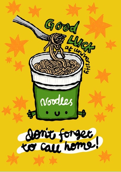 Cute Good Luck Card For University - Call Home created by The Playful Indian