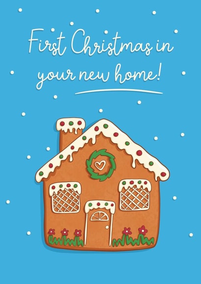 Cute Christmas Card - First Christmas In Your New Home - Gingerbread - Christmas Cookie created by Running with Scissors
