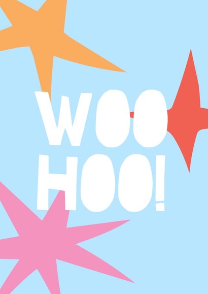 Typography Congratulations Card - Woo Hoo - Stars created by Cut It Out