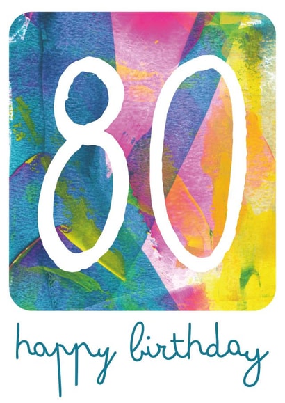 Classic Birthday Card - 80th - For Him/For Her created by size3art