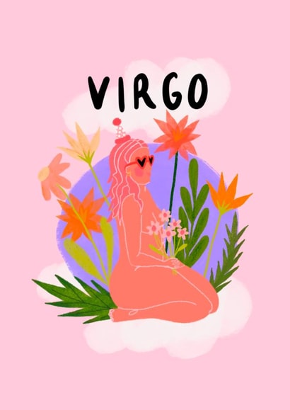 Pretty Birthday Card - Virgo - Flowers created by Rachael Powick
