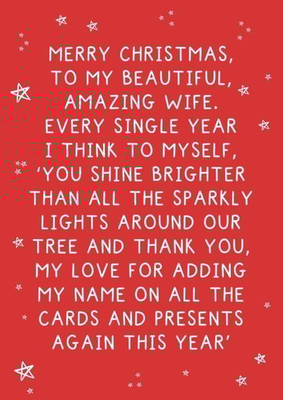 Funny Birthday Card - Wife - From The Husband created by Pickled Prints