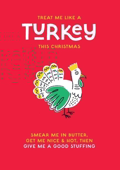 Naughty Christmas Card - Significant Other - Turkey -  Stuffing created by Stoats & Weasels