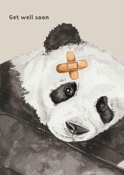 Cute Get Well Card - Panda - Hand Drawn created by lil wabbit