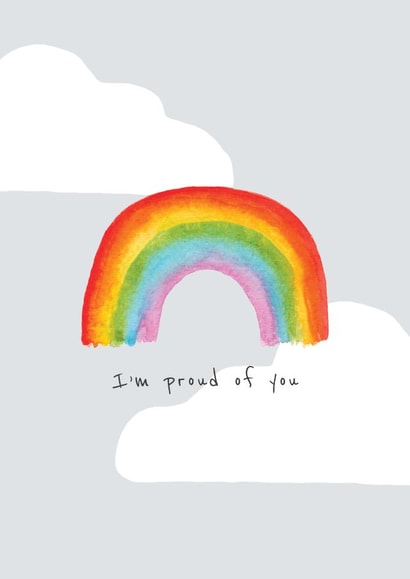 Arty Congratulations Card - Rainbow - Proud Of You created by lil wabbit
