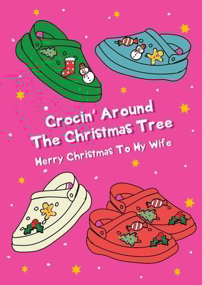 Funny Christmas Card - Croc Pun - For Wife created by @Laura Lonsdale Designs