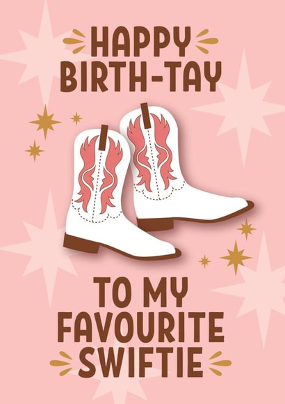 Fun Birthday Card - Taylor Swift - Pun - Cowboy Boots created by Blush & Blossom 