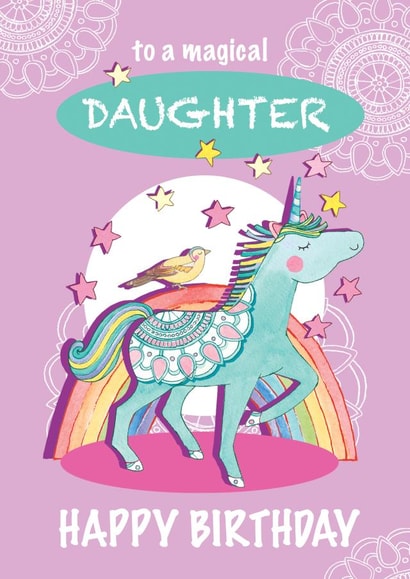 Cute Daughter Unicorn Birthday Card created by Siobhan at april rose