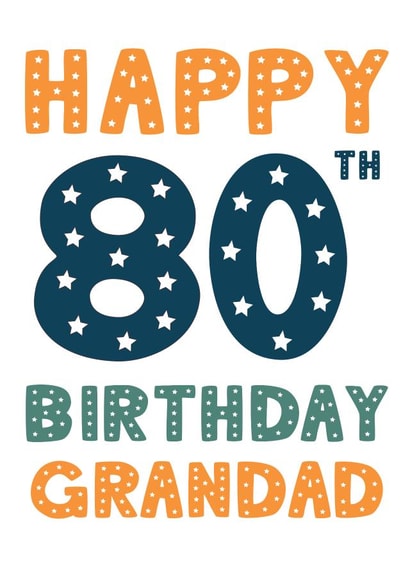 Classic Birthday Card - Grandad - 80th created by Mint Maker Studio