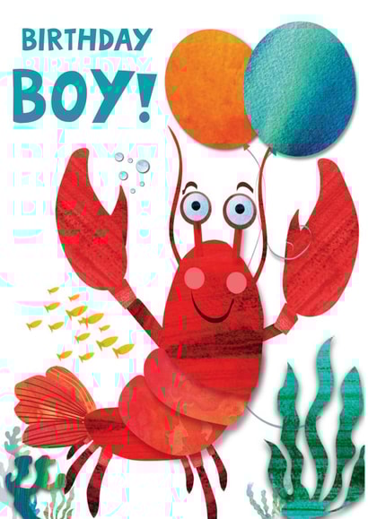 Cute Birthday Card - Lobster - For Him created by Rocket68
