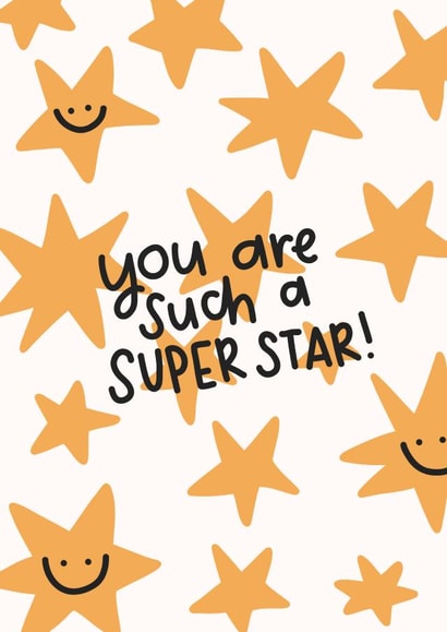 Cute Congratulations Card - Smiling Stars - You Are Such A Super Star! created by Doodled By Anya
