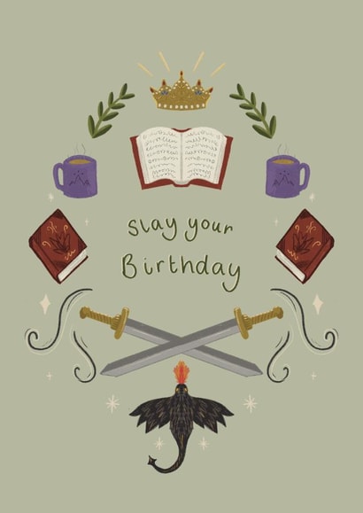 Arty Birthday Card - Fantasy Reader - Slay Your Birthday created by Rhianna Louise Studio