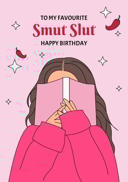 Naughty Birthday Card - Smut Reader - Book Worm - For Her created by Digital Waves