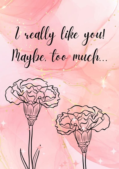 Funny Cute Greeting Card With Floral lineart and Pink Background created by JoileFleurViolette101