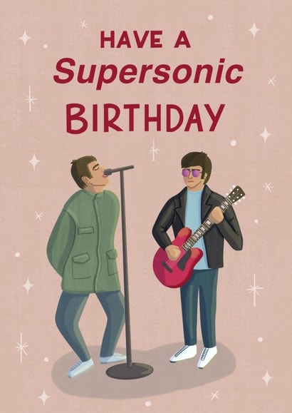 Pop Culture Birthday Card - Oasis - Supersonic created by Silky Rose Design