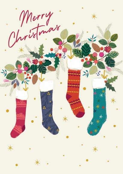 Classic Christmas Card - Stockings & Garland created by Laura Darrington Design Ltd.
