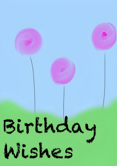 Swirly flowers birthday card created by Hannah Wilkinson-Jones