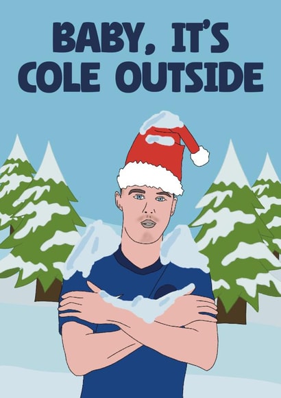 Funny Christmas Card - Cole Palmer Football - Pun created by The Joyful Rose