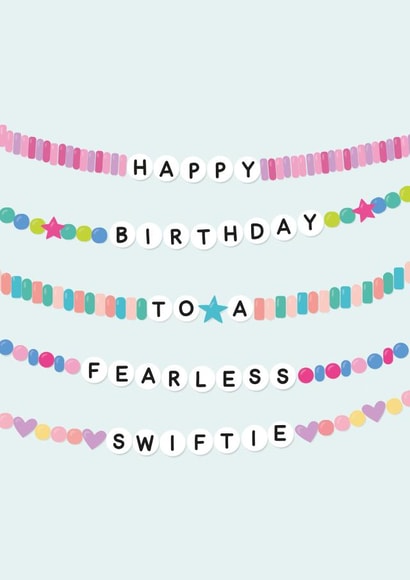 Cute Birthday Card - Taylor Swift - Fearless Swiftie - Bracelets created by Percy & Pearl