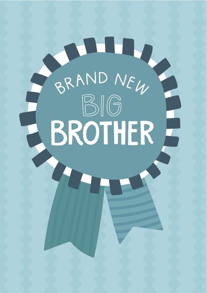 Cute New Baby Card - Big Brother - Badge created by Two For Joy Illustration