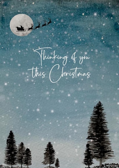 Classic Christmas Card - Thinking Of You - Snow created by Heather Trefusis Art