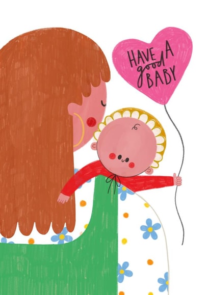 Cute New Baby Card - Maternity Leave - Balloon created by AbiGoLucky