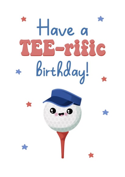 Cute Birthday Card for a TEE-rific Golf Loving birthday boy or girl! created by Sassy Scribbles UK